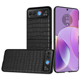 Moto Cases #14 = Motorola Razr 2023 METKASE PU Vegan Leather Premium Hard Snap On Case Cover in Slide