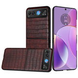 Moto Cases #14 = Motorola Razr 2023 METKASE PU Vegan Leather Premium Hard Snap On Case Cover in Slide