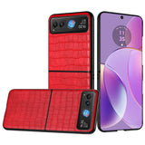 Moto Cases #14 = Motorola Razr 2023 METKASE PU Vegan Leather Premium Hard Snap On Case Cover in Slide