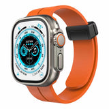 iWatch Accessories #17 = For Apple Watch Size 38/40/41mm Magnetic Buckle Premium Silicone Watch Band - Orange