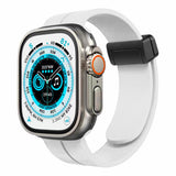 iWatch Accessories #19 = For Apple Watch Size 38/40/41mm Magnetic Buckle Premium Silicone Watch Band - White
