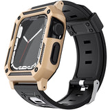 iWatch Accessories #22 = For Apple Watch Size 38/40/41mm Full Protection Tough Hybrid Watch Case + Band - Green