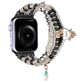 iWatch Accessories #31 = For Apple Watch Size 38/40/41mm Love Pendant Ornaments Beads Watchband - Black