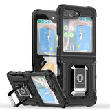 Samsung Case #105 = Samsung  Z Flip 5,4,3,2  OPTIMUM Magnetic Ring Stand Hybrid Case Cover