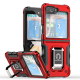 Samsung Case #105 = Samsung  Z Flip 5,4,3,2  OPTIMUM Magnetic Ring Stand Hybrid Case Cover