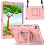 Tablet #121 =For Samsung Tablet Tough Hybrid Rotating 360 Degree Kickstand - Rose Gold