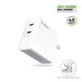 Charger Power Adapter #237 = 45W PD Dual Type-C FAST WALL CHARGER white