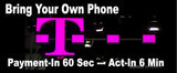 BYOP = T-Mobile $25 Vegas Unlimited Talk, Text, 9GB 5G, 4G LTE Web & Sim Kit & New Number