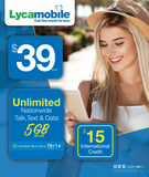LycaMobile Wireless Land Line 6 Month $120 Unlimited Talk + long Distance + Int'l Calling + Sim Kit + New Number