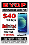 VERIZON Network Carrier Services & Hotspot $15-$85 Plan