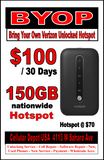 VERIZON Network Carrier Services & Hotspot $15-$85 Plan