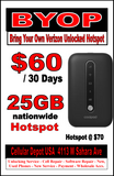 VERIZON Network Carrier Services & Hotspot $15-$85 Plan