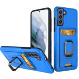 Samsung Case #33 = Card Holder with Magnetic Ring Stand Hybrid Case Cover Samsung Galaxy Note, S, A, J Series