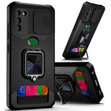 Samsung Case #34 = Multi-Functional Card Magnetic Ring Stand Hybrid Camera Case Cover Samsung Galaxy Note, S, A, J Series