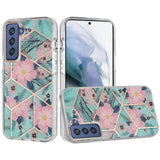 Samsung Case #39 = Floral IMD Chrome Design Shockproof Hybrid Case Cover Samsung Galaxy Note, S, A, J Series
