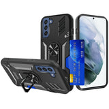 Samsung Case #41 = invisible Card Holder Magnetic Ring Stand Hybrid Case Cover Samsung Galaxy Note, S, A, J Series