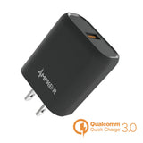 Charger Power Adapter #175 = QC 3.0 Fast Charging Single Black Wall Adapter High Performance