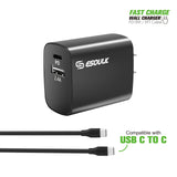 Type C Charger #62 = 18W Wall Charger PD&2.4A USB with 5ft C to C cable
