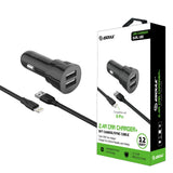 iphone charger Cable #86 = 2.4A Dual USB Car charger & 5FT Cable for 8Pin