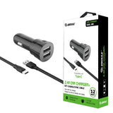 Type C Charger #71 = 2.4A Dual USB Car charger & 5FT Cable for Type-C