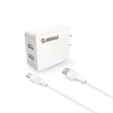 Type C Charger #65 = 2.4A Dual USB Wall Charger & 5FT Cable for Type-C