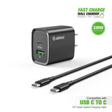 Type C Charger #73 = 20W PD/QC Wall Charger & 5FT Cable for C to C
