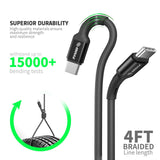 Type C Charger #119 = 4FT BRAIDED CABLE C TO C 30watt