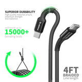Type C Charger #120 = 4FT BRAIDED CABLE C TO C 30watt