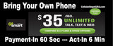 BYOP = Go Smart $35 Unlimited Talk, Text & 5GB Data + Unlimited Facebook + Sim Kit + New Number