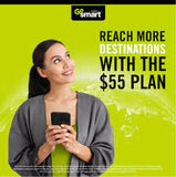 Go Smart Mobile Phone combo #4 = Phone 6s 128GB Refurb Unlock 4.7 in + Go Smart Sim + $55 Plan + New Number