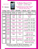 Payment = T- Mobile  $25 Prepaid 8.0GB LTE – Unlimited Talk, Text, Data