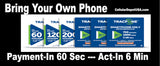 BYOP = Tracfone By T-Mobile  $19.99 Talk, Text & Web Plan 60 MINUTES FOR TALK, TEXT & WEB - 90 DAYS + sim card + new number