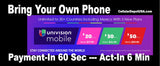 BYOP = Ultra Mobile $204 1Year $24 Talk & Text & 8GB Plan
